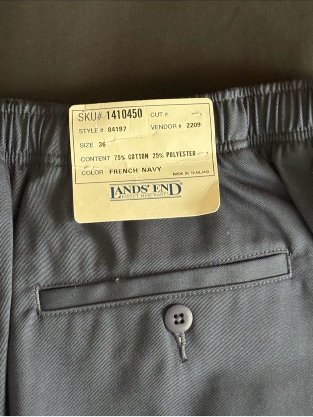 Lands' End Men's French Navy Pants